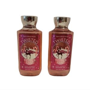 Bath & Body Works 2 Twisted Peppermint Shower Gel Body Wash Bundle Set